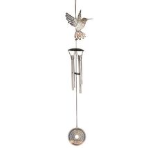 Spoontiques Hummingbird Silver Metal Wind Chime Outdoor Windchime 18 Inch - $13.00
