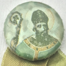 Catholic Eastern Orthodox Ukraine Pope Antique Vintage Pin Button Pinback Ribbon - £19.89 GBP