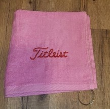 Titleist Embroidered Golf Sport Towel 16x18 Pink - £13.35 GBP