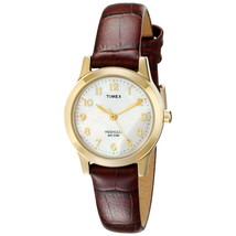 Timex T21693 Women&#39;s Gold-Tone Brown Leather Strap Watch - £43.13 GBP