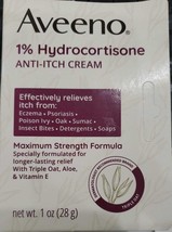 Aveeno Maximum Strength 1% Hydrocortisone Anti-Itch Cream, Triple Oat - £12.40 GBP