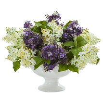 Lilac Artificial Arrangement In White Vase - £110.33 GBP