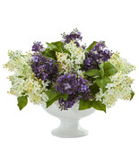Lilac Artificial Arrangement In White Vase - £109.04 GBP