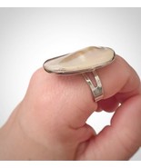 NEW Adjustable Large Oval Mother Pearl Natural Statement Shell Ring Hand... - £39.22 GBP