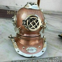Antique Brass Mini Diving Divers Helmet US Navy Mark V Solid Steel Vintage Décor - £44.14 GBP