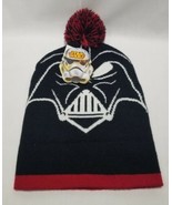 Star Wars Darth Vader Pom Cuffed Knit Beanie Hat Cap Black Red Bioworld ... - £10.11 GBP