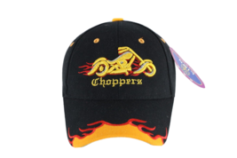 NOS Vintage Streetwear Choppers Motorcycle Fire Flames Spell Out Hat Cap... - $34.60