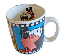 Vintage Disney Mickey Mouse Cup Mug Movie Reel Collectible Positive Attitude - £9.22 GBP