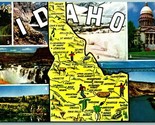 State Map Multiview Idaho ID UNP Chrome Postcard F5 - $2.63