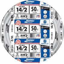 Southwire 28827422 50&#39; 14/2 with Ground Romex Brand SIMpull Residential Indoor E - $44.77