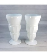 Vintage White Milk Glass 7&quot; Tall Goblet Milk Shake Soda Drinking Glass S... - £23.01 GBP