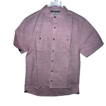 Flag and Anthem Mens Short Sleeve Button Down Shirt Mauve Red Size Small... - $173.34 MXN