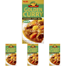 S&amp;B, Golden Curry Japanese Curry Mix, Medium Hot, 3.2 Oz (Pack of 4) - £17.90 GBP