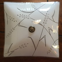 Vintage Frosted Glass Bedroom Ceiling Light Fixture - Wheat Pattern - £15.95 GBP