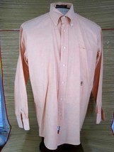 TOMMY HILFIGER Original Oxford Men Dress Shirt sz M 15½/32-33 peach cotton  - £8.64 GBP