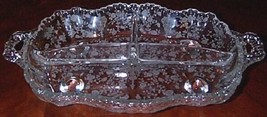 Cambridge ROSE POINT Etched Pattern THREE PART RELISH - $473.13 MXN
