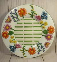 Yankee Candle Underplate Floral Springtime Lattice 7.5&quot; Sturdy Ceramic. - £7.72 GBP