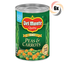 6x Cans Del Monte Peas &amp; Carrots With Natural Sea Salt | 14.5oz | Fast S... - £26.74 GBP