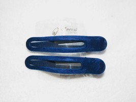 2PC Blue Velvet Salon Hair Claw Clip Princess Accessories - $13.88