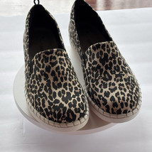 Clarks Cloud Steppers Loafer Shoes Womens Black/Tan Leopard Print Slip On S-7.5 - $34.65