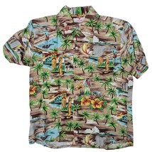Vintage 1970s Hawaiian Holiday Rayon Camp Shirt - Tiki Surf Print M 44 c... - $87.12