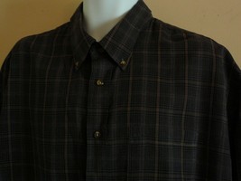 Men&#39;s Shirt Arrow Size XXL 18-181/2 Long Sleeve Brown Plaid - £6.64 GBP