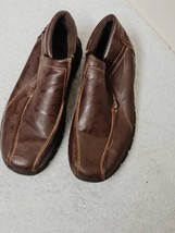 Mens Cushion walk brown shoes with Side zips Size 10( uk) - £17.83 GBP