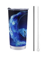 Mondxflaur Black Cat Steel Thermal Mug Thermos with Straw for Coffee - $28.78 CAD
