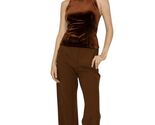Iris Brown Velvet Ribbon Tie Top Size S Sleeveless Low Back New Years Pa... - $22.76
