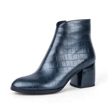 SOPHITINA Elegant Women&#39;s Boots Alligator Pattern High Quality Sheep Skin Conven - £140.46 GBP