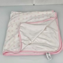 Carters Precious Firsts Baby Blanket White Pink Heart Stretch Jersey Knit Lovey - £8.00 GBP