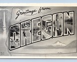 Large Letter Greetings From Oregon OR UNP Graycraft Postcard F19 - $10.84