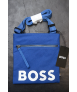 Hugo Boss Pixel Logo Recycled Material Med Blue Envelope Sling Shoulder Bag - $108.97 CAD