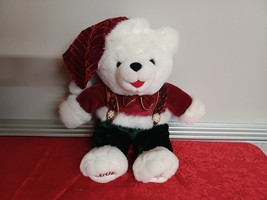 Dan Dee Collectors Choice 2002  Christmas Bear Plush 13&quot; Teddy Xmas Stuffed  - £11.83 GBP