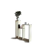 Laser-Cut Wood Pedestal with Console Table Design, Modern Space-Saving S... - $279.00