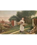 1890s French Romanticism Oil Painting on wood. Bucolic scene. Young peas... - €144,31 EUR