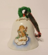 Vintage Angel Merry Christmas in Swedish Porcelain Bell by Ardalt Lenwile Japan - £10.20 GBP
