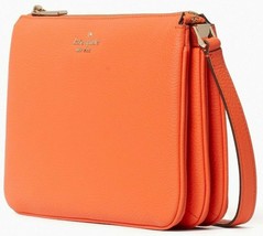 NWB Kate Spade Leila Triple Gusset Orange Leather Crossbody WKR00448 Gift Bag FS - £86.25 GBP