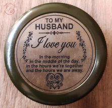 Poem Pocket Compass with to My Husband - I Love You Engraved II (Antique Militar - £35.96 GBP