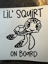 Lil Squirt On Board Sea Turtle Vinyl Car Window Laptop Decal New Gift - £4.76 GBP