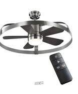 H.D.-36 in. White Color Changing Integrated LED Brushed Nickel Ceiling Fan - £126.99 GBP