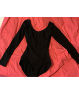 Capezio Basic Long Sleeve Leotard Black Small Dance Ballet &amp; Coverup Skirt - $316.24 MXN