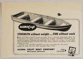 1951 Print Ad Aluma Craft Aluminum Boats Strength Without Weight Minneapolis,MN - £7.17 GBP
