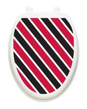 Toilet Tattoos Collegiate Black and Red Vinyl Toilet Lid Decoration - £16.43 GBP