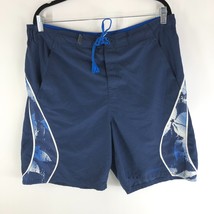 Nike Mens Swim Trunks Lace Up Mesh Brief Pockets Navy Blue L - £6.13 GBP