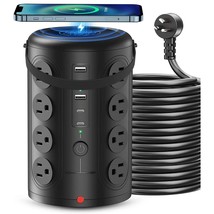 Power Strip Tower Surge Protector,Desktop Charging Station With 10W Magnetic Wir - £73.14 GBP