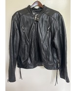 Vintage Mens Wilsons Leather Motorcycle Biker Genuine Black Leather Jack... - $1,881.67 MXN