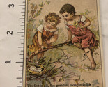 Pearline Boy And Girl Watching Bird Nest Victorian Trade Card VTC 7 - £3.89 GBP