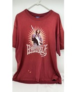 Jimi Hendrix Vintage Mens T-shirt Size Lrg Red Maroon Burgundy 2000 W/ D... - $41.61 CAD
