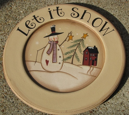 Primary image for   Wood Plate 85288LIS - Let It Snow Plate 